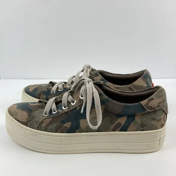 J/Slides NYC Women’s Suede Camo Platform Sneakers sz 7.5