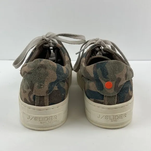 J/Slides NYC Women’s Suede Camo Platform Sneakers sz 7.5