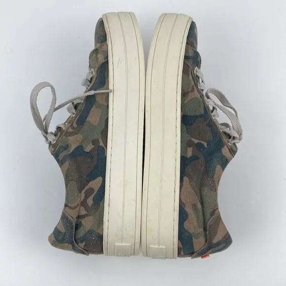 J/Slides NYC Women’s Suede Camo Platform Sneakers sz 7.5