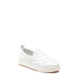 J/Slides Slip-On Sneaker Leather White Woven Casual Comfort Shoes