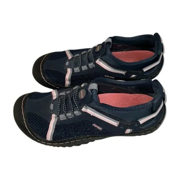 Jsport By Jambu Tahoe Water Ready Sneaker Shoes Blue Pink Slip On Size 6.5