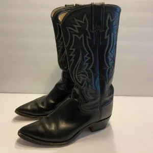 𝅺JUSTIN 1879 western Boots Style# M8545 Black Size 4 1/2 Buck Round Toe We…