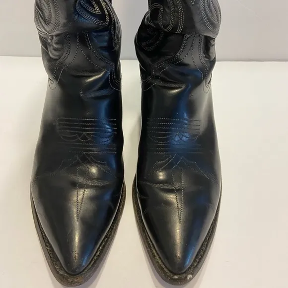 𝅺JUSTIN 1879 western Boots Style# M8545 Black Size 4 1/2 Buck Round Toe We…