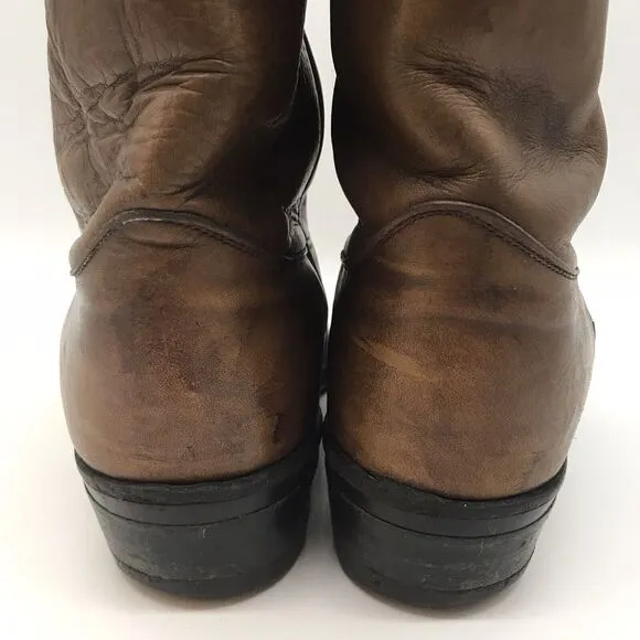 Justin 3826 Farm &amp; Ranch Boss Brown Leather Cowboy Boots Men's 8.5 EE Work Shoes