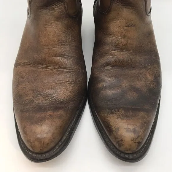 Justin 3826 Farm &amp; Ranch Boss Brown Leather Cowboy Boots Men's 8.5 EE Work Shoes