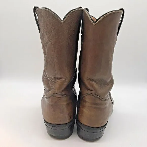 Justin 3826 Farm &amp; Ranch Boss Brown Leather Cowboy Boots Men's 8.5 EE Work Shoes