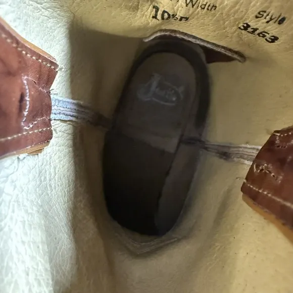 Justin Classic Brown Marbled Leather Roper Style 3163 Cowboy Boots Men Sz 10.5 D