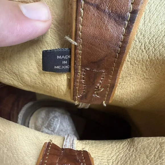 Justin Classic Brown Marbled Leather Roper Style 3163 Cowboy Boots Men Sz 10.5 D