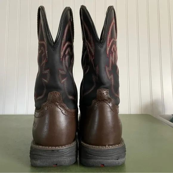 Justin Composite Square Toe Waterproof Cowboy Work Boots Size 8EE