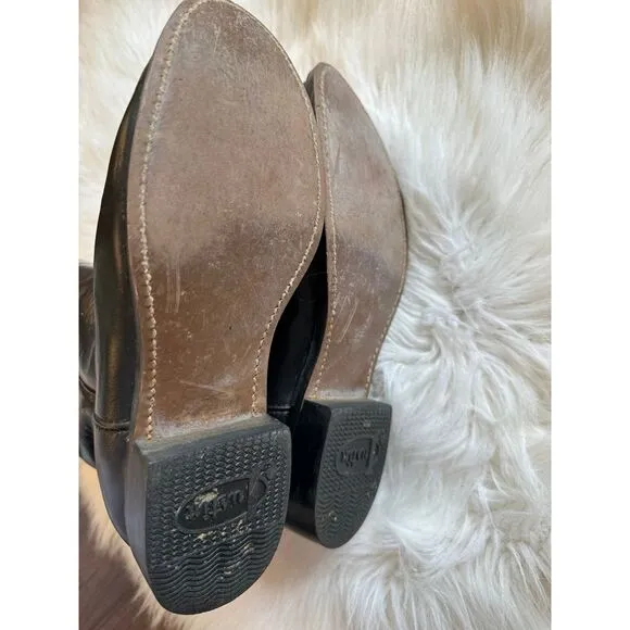 Justin cowboy boots,‎ juniors size 4.5 black smooth leather