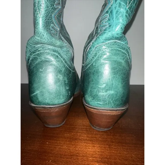 Justin Damiana Turquoise Blue Green Leather Western Boots L4302 Women's 11