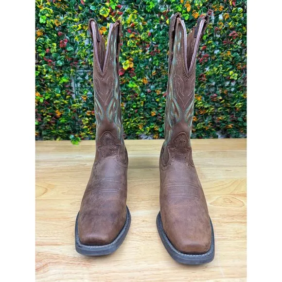 Justin Durant‎ Stampede Leather Stitch Western Cowboy Boots Shoes L2552 Womens 7