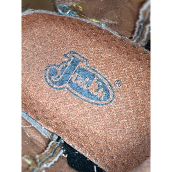 Justin Durant‎ Stampede Leather Stitch Western Cowboy Boots Shoes L2552 Womens 7