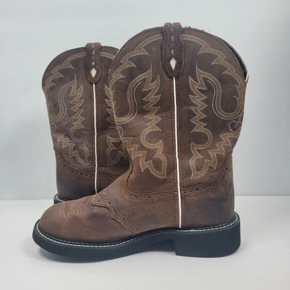 Justin Gypsy Women's Brown Leather Western Cowboy Boots L9909 US Size 9B