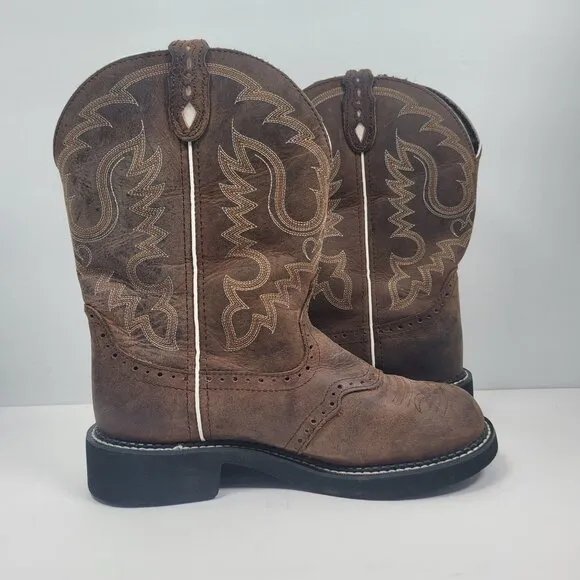 Justin Gypsy Women's Brown Leather Western Cowboy Boots L9909 US Size 9B