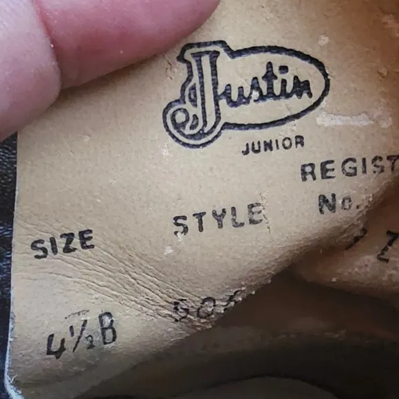 Justin Jr. Leather Boots - 4.5