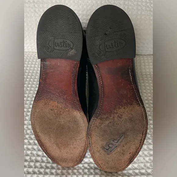Justin leather cowboy boots