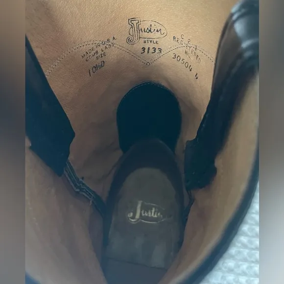 Justin leather cowboy boots