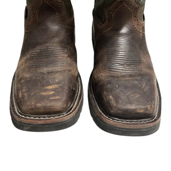 Justin Leather Steel Toe Boots Size 8.5
