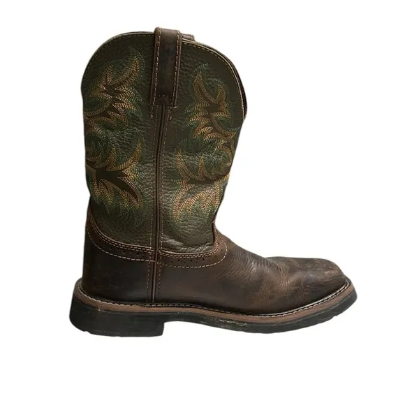 Justin Leather Steel Toe Boots Size 8.5