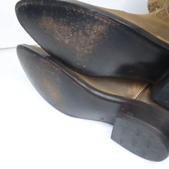 JUSTIN MEN'S LEATHER WESTERN BOOTS  SIZE US 7.5D