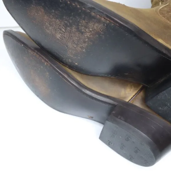 JUSTIN MEN'S LEATHER WESTERN BOOTS  SIZE US 7.5D