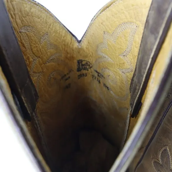 JUSTIN MEN'S LEATHER WESTERN BOOTS  SIZE US 7.5D