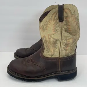 Justin Superintendent Western Round Toe Leather Boots Mens Size 9EE work