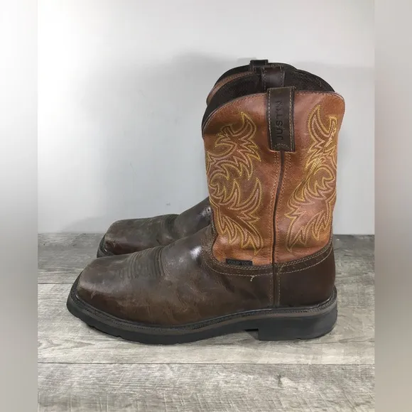 Justin WK4812 Switch Cowboy Western Leather Composite Toe Mens Boots Size 12 D