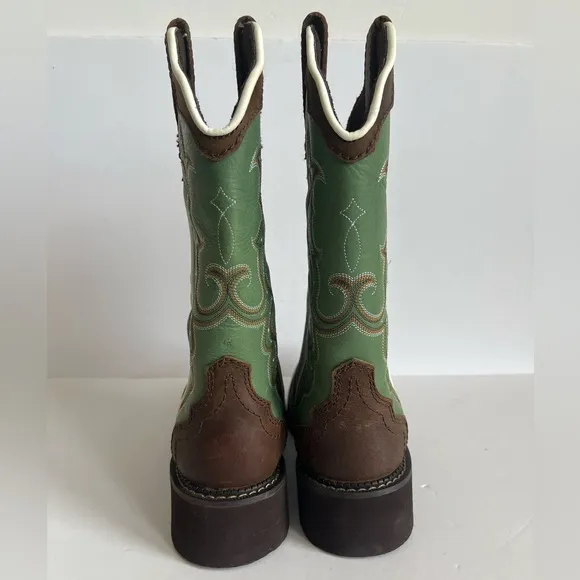 JUSTIN WOMEN'S RAYA  cowhide gypsy WESTERN BOOTS - BROAD SQUARE TOE size 6.5B