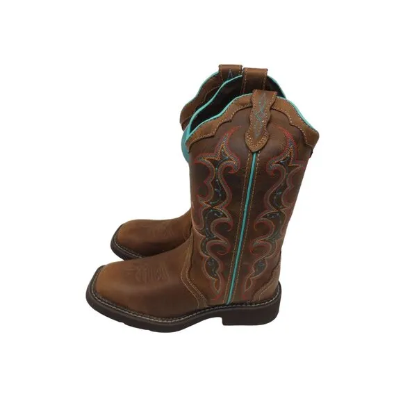 Justin Women's Raya Western Boots - Square Toe Tan Size 5.5B