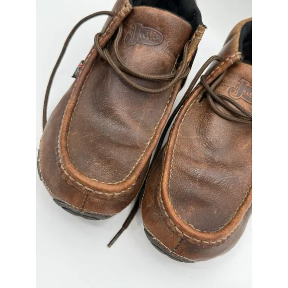 Justin Work Shoes Boots Lace Up Size US 9M