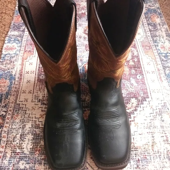 Justin Men's Driller Square Composite Toe Work Boots Leather Like New!