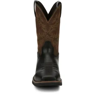 Justin Men's Driller Square Composite Toe Work Boots Leather Like New!
