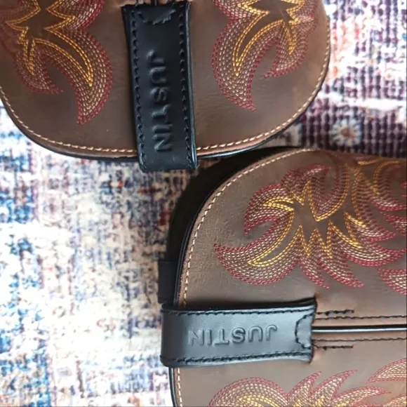Justin Men's Driller Square Composite Toe Work Boots Leather Like New!