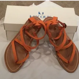 K. Jacques Epicure leather gladiator sandals (Size 37) Made in France