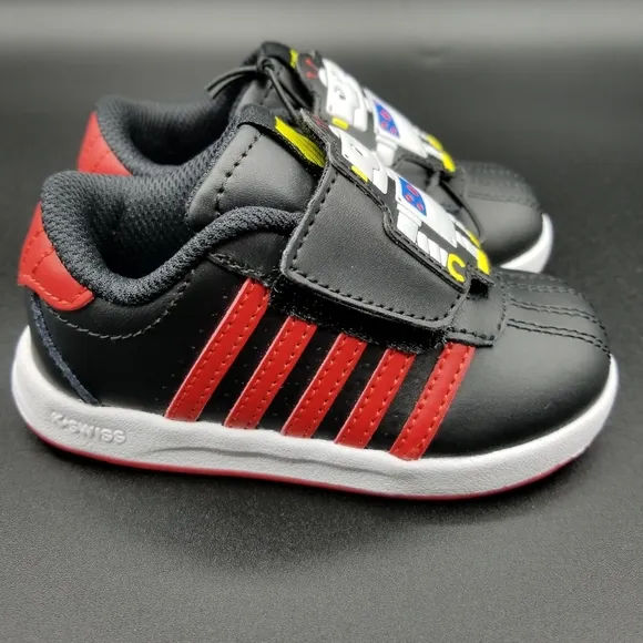 K-Swiss Toddler Boys Shoes Size 6C Black Red Robot Strap Slip On Sneakers New