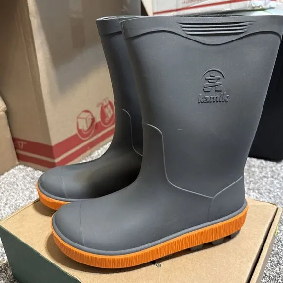 KAMIK Kids Riptide Charcoal Rain Boots‎ (EK6285Y-CHA)