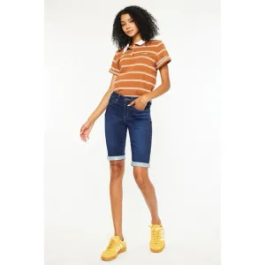 Kancan Mid Rise Bermuda Denim Shorts