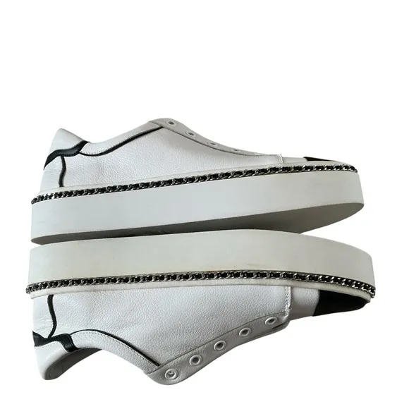 Karl Lagerfeld Paris Axelle women’s cow bubbled leather slip-on platform sneaker