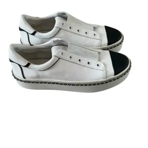 Karl Lagerfeld Paris Axelle women’s cow bubbled leather slip-on platform sneaker