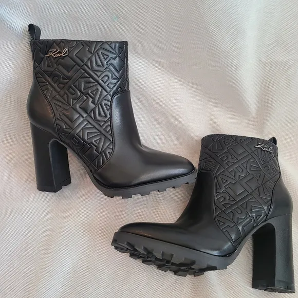 Karl Lagerfeld Paris Petria Ankle Boots Sz 10