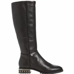 Karl Lagerfeld Seine Black Pebbled Leather Boots Size 8 Women