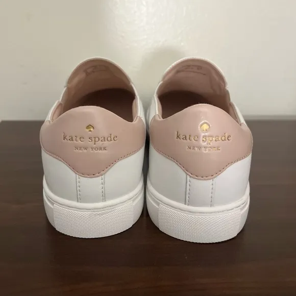 Kate Spade Azores Perforated White Leather Slip-On Shoes Retail $128
