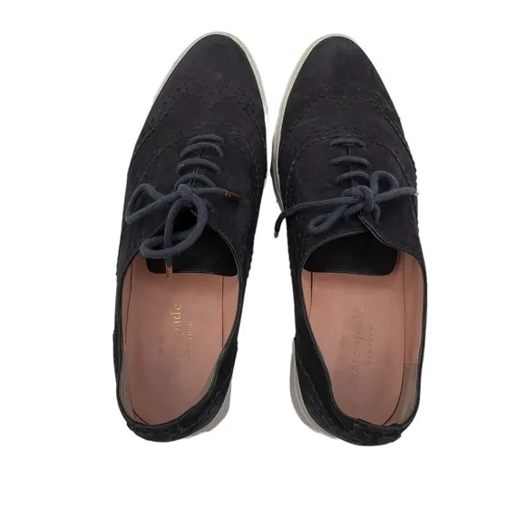 Kate Spade Blue Suede Catlyn Oxford Lace Up Sneakers Size 8 1/2 Women’s