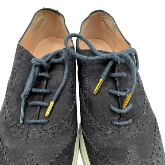 Kate Spade Blue Suede Catlyn Oxford Lace Up Sneakers Size 8 1/2 Women’s