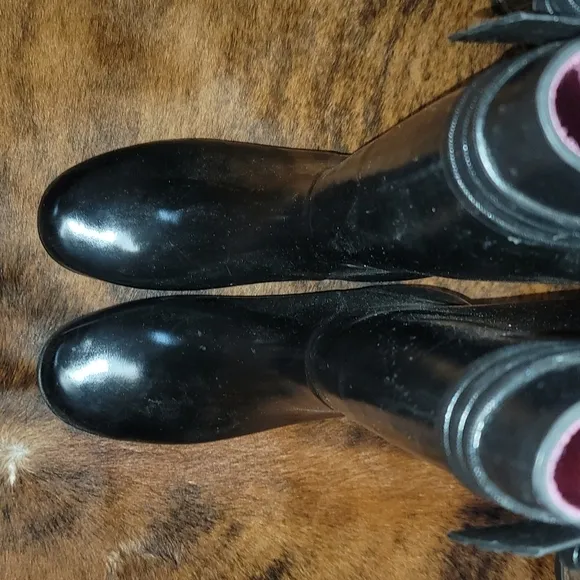 Kate Spade boots black rubber rain boots sz 6