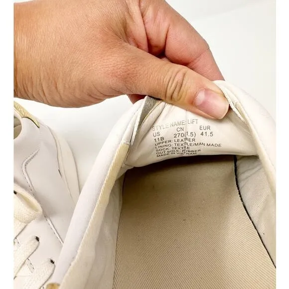 Kate Spade Lift Sneakers White Nappa Leather Lace Up Trainers US 11