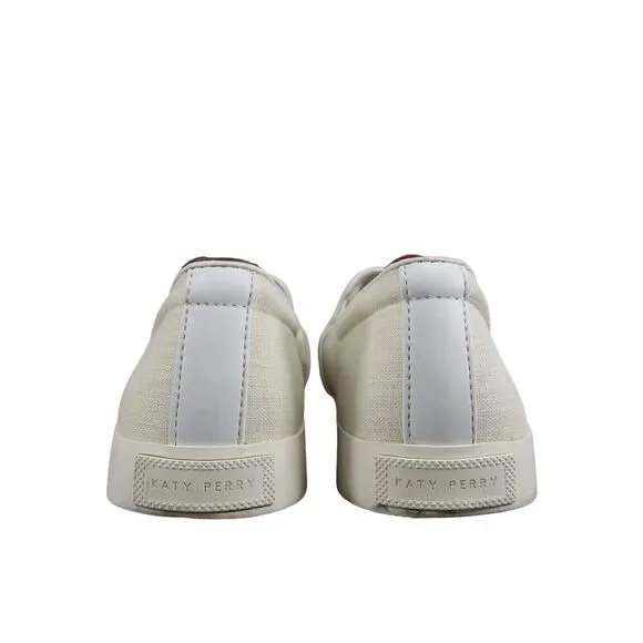 Katy Perry Shoes Womens 6 Sneaker Slip On Casual Cherry Sequin Kerry Flats White