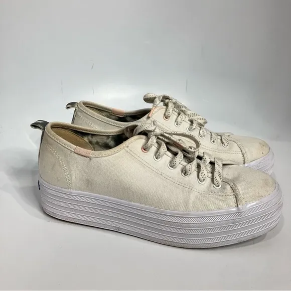 Keds Triple Up white canvas platform Sneakers size 8.5